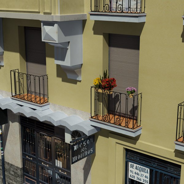 City Block Low-poly 3D model_15