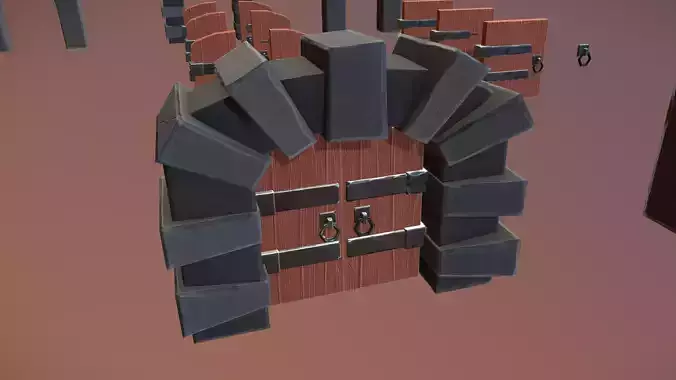 Stylized PBR Door Pack Low-poly 3D model