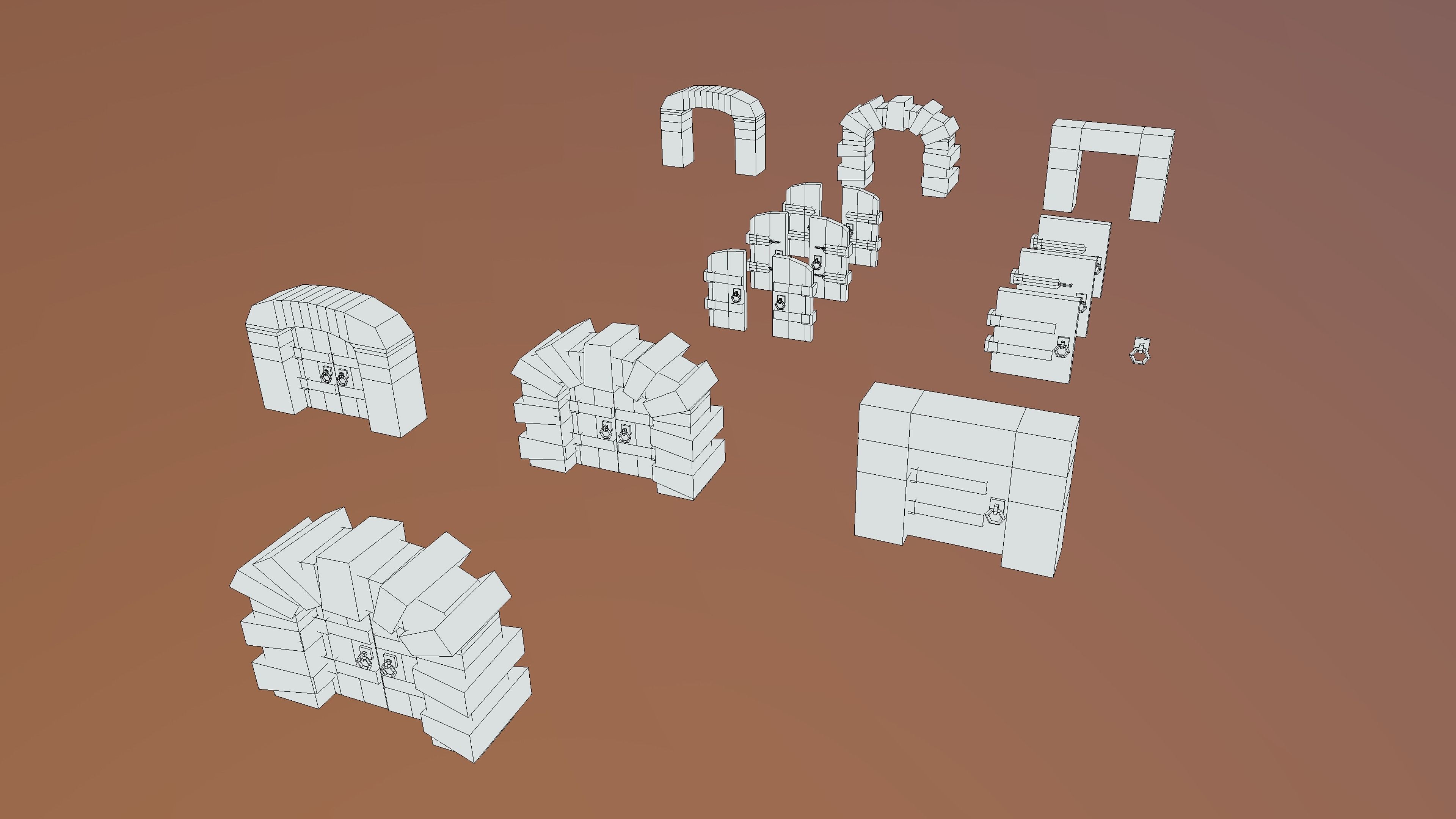 Stylized PBR Door Pack Low-poly 3D model_4