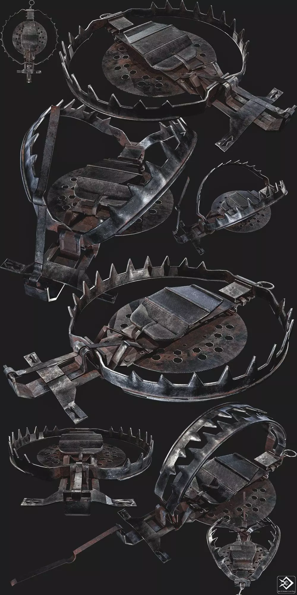 Animal Trap  Low-poly 3D model_0