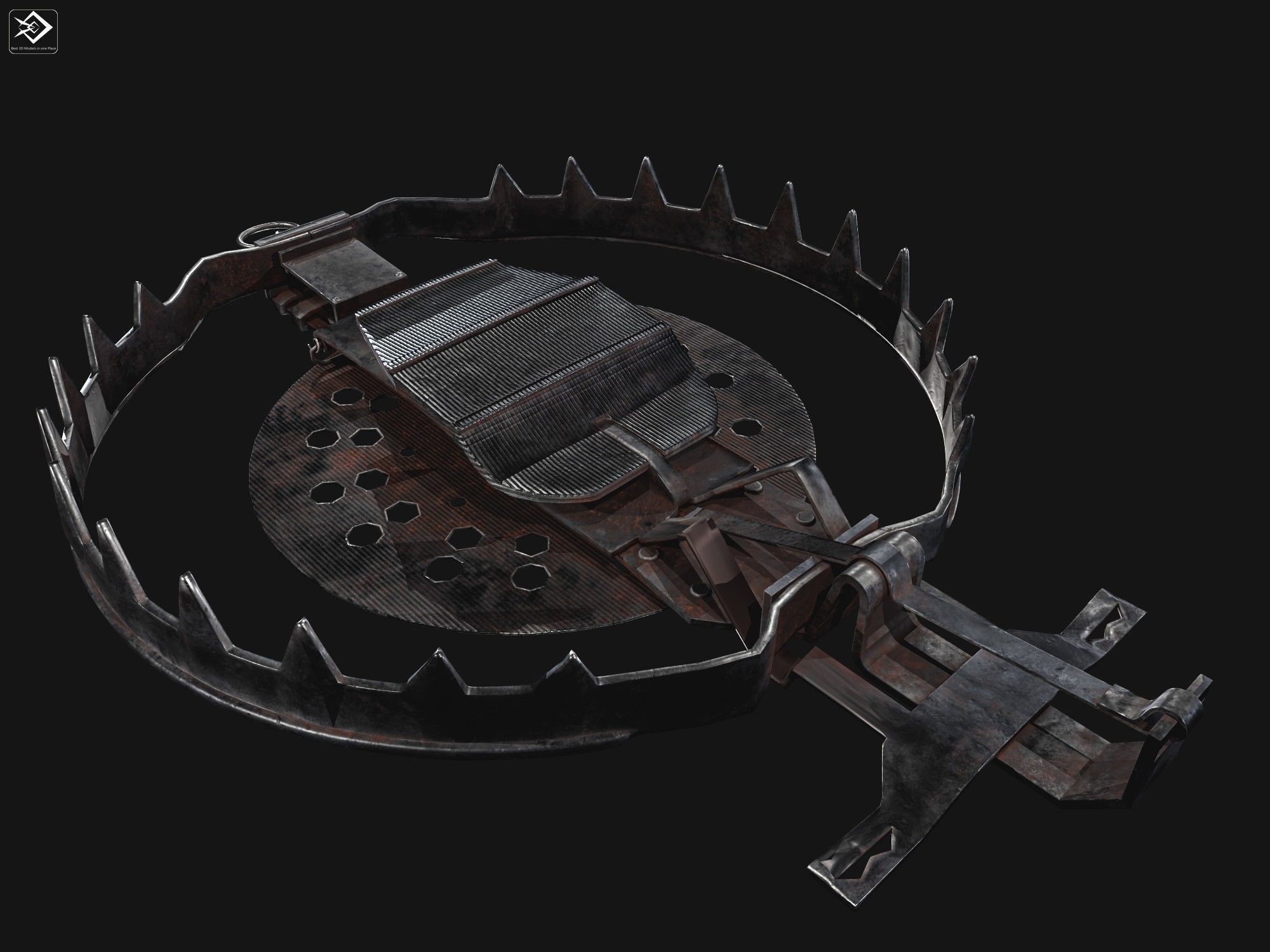 Animal Trap  Low-poly 3D model_9