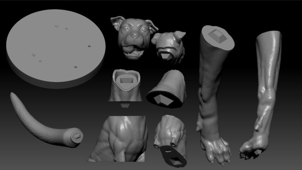 Pitbull - Dog Pet 01 3D print model_3