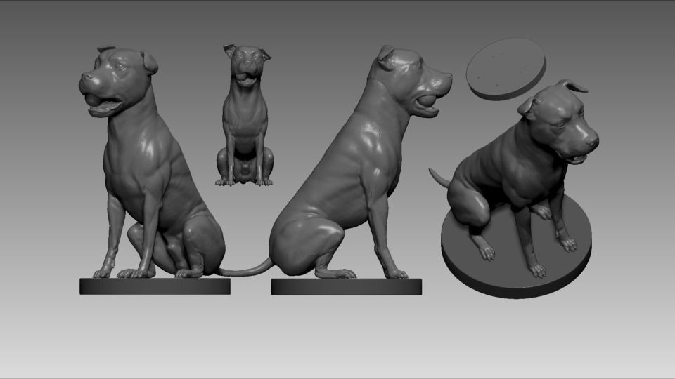 Pitbull - Dog Pet 01 3D print model_5