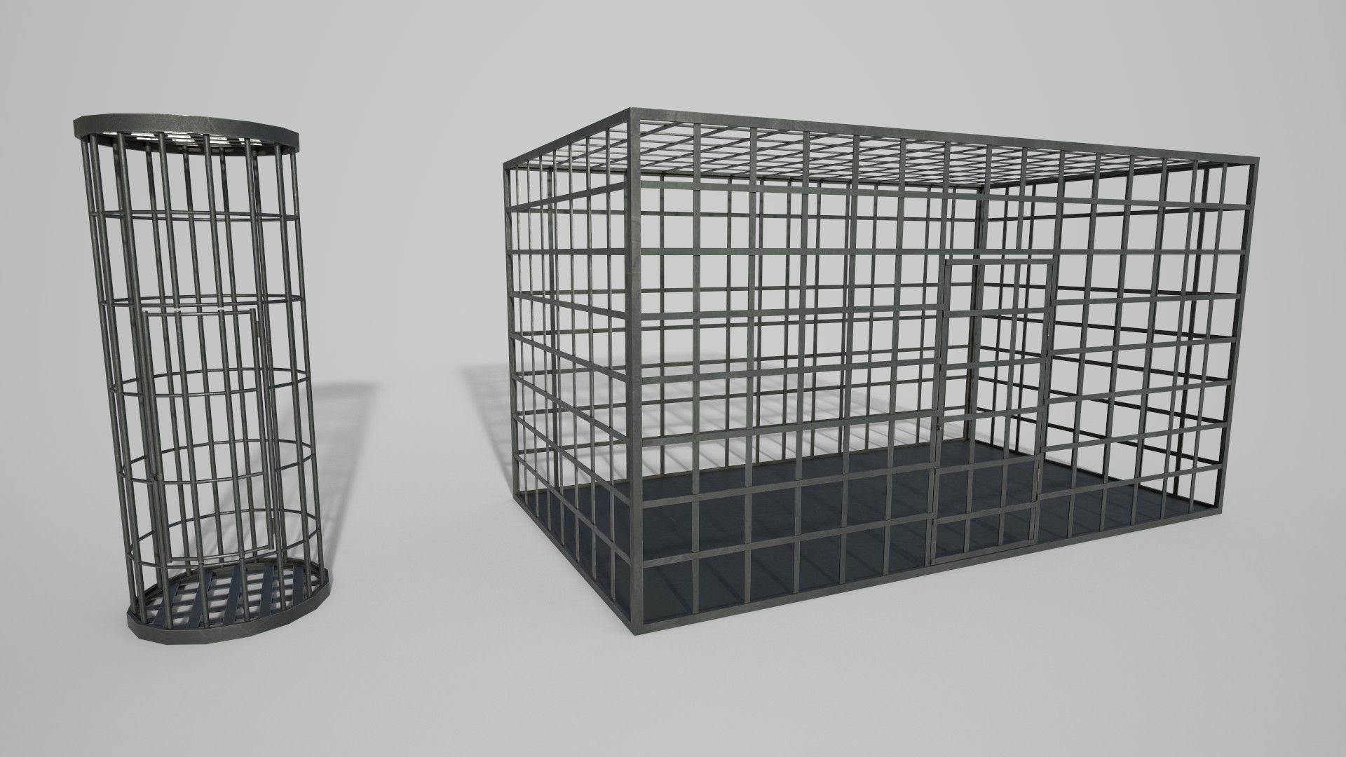 Medieval Iron Cages Low-poly 3D model_2
