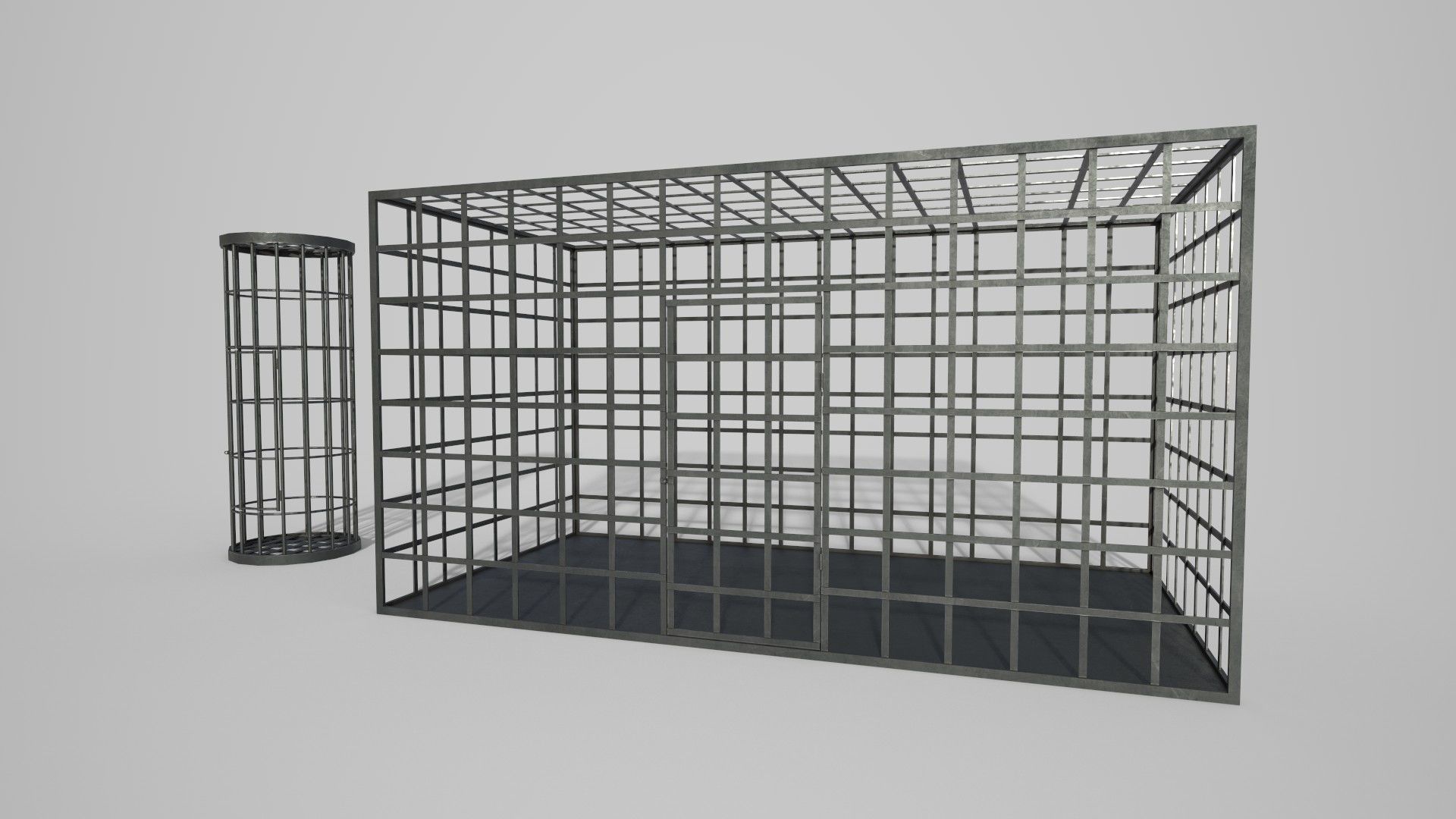 Medieval Iron Cages Low-poly 3D model_3