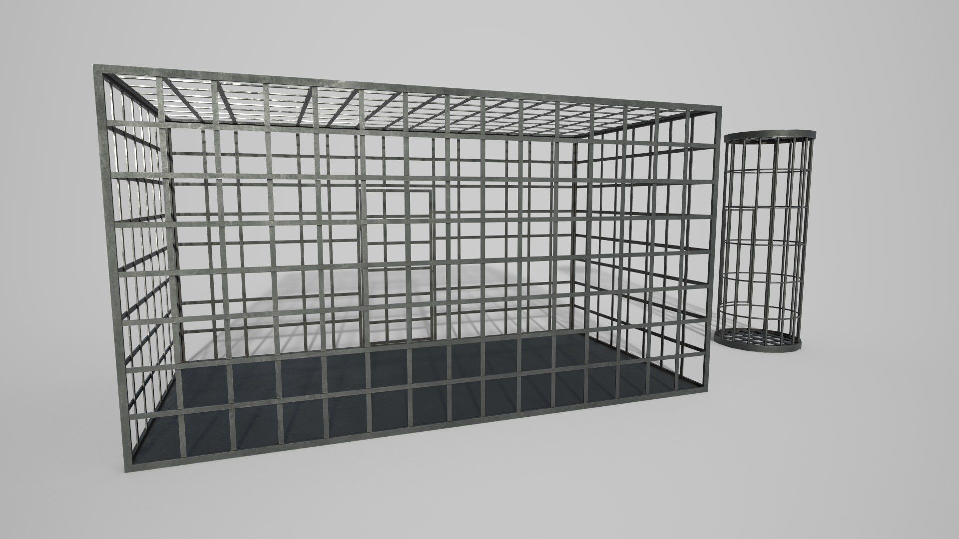Medieval Iron Cages Low-poly 3D model_5