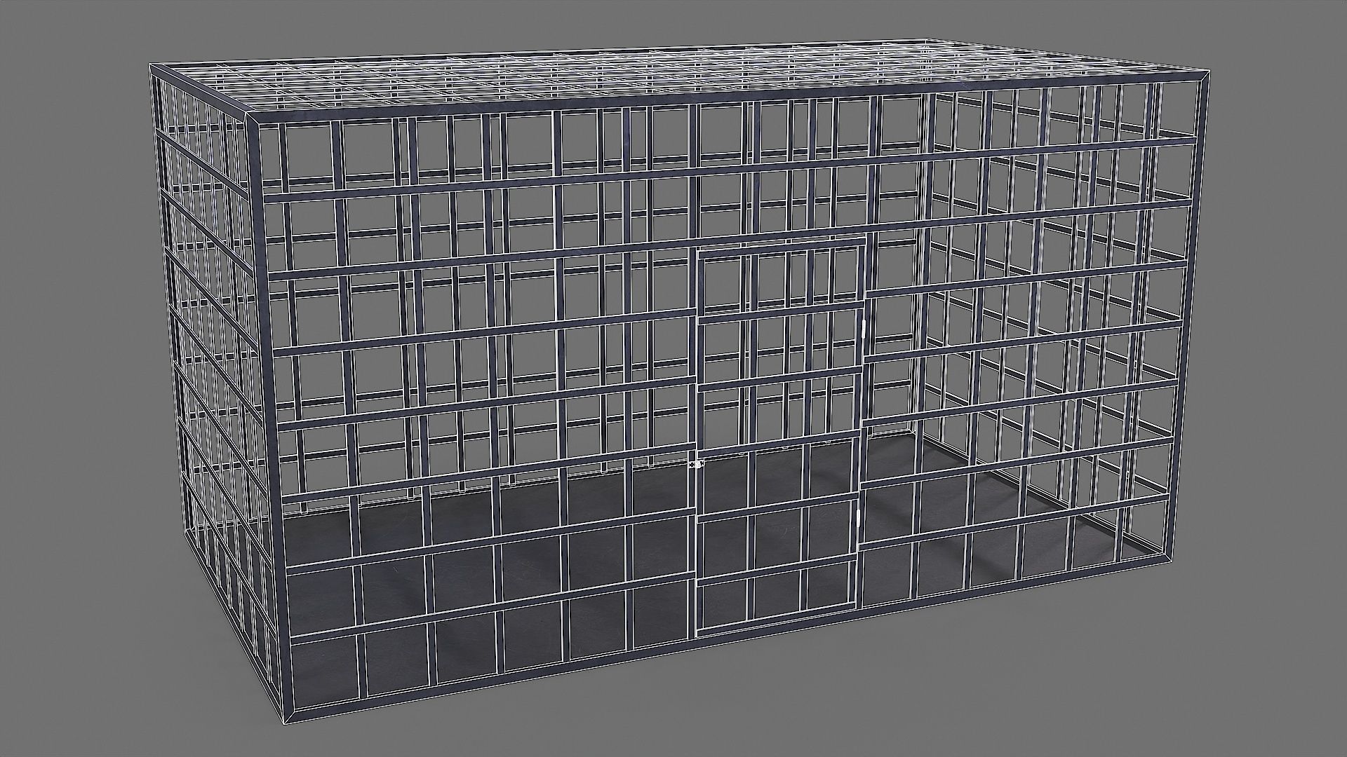 Medieval Iron Cages Low-poly 3D model_13