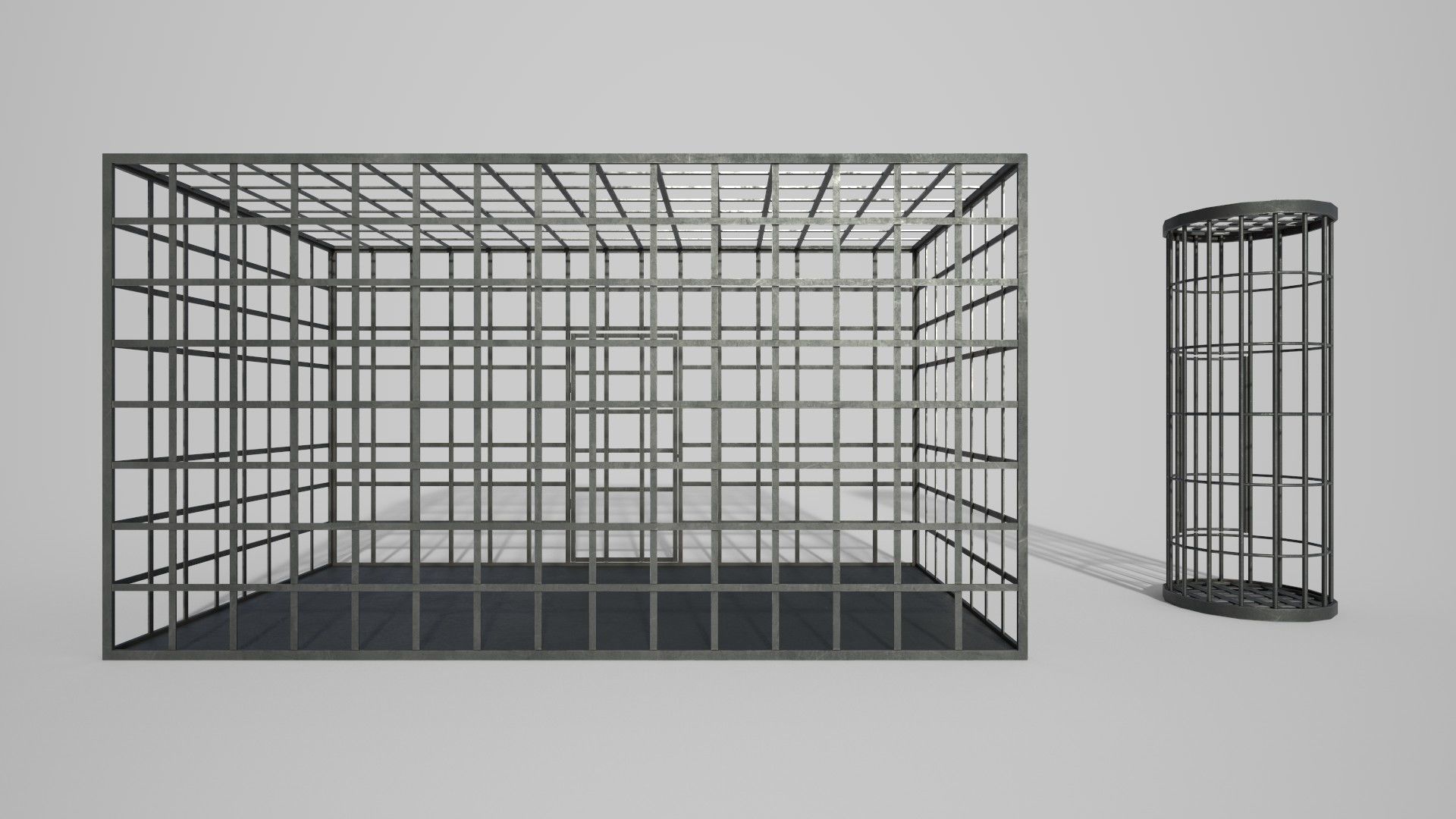 Medieval Iron Cages Low-poly 3D model_7