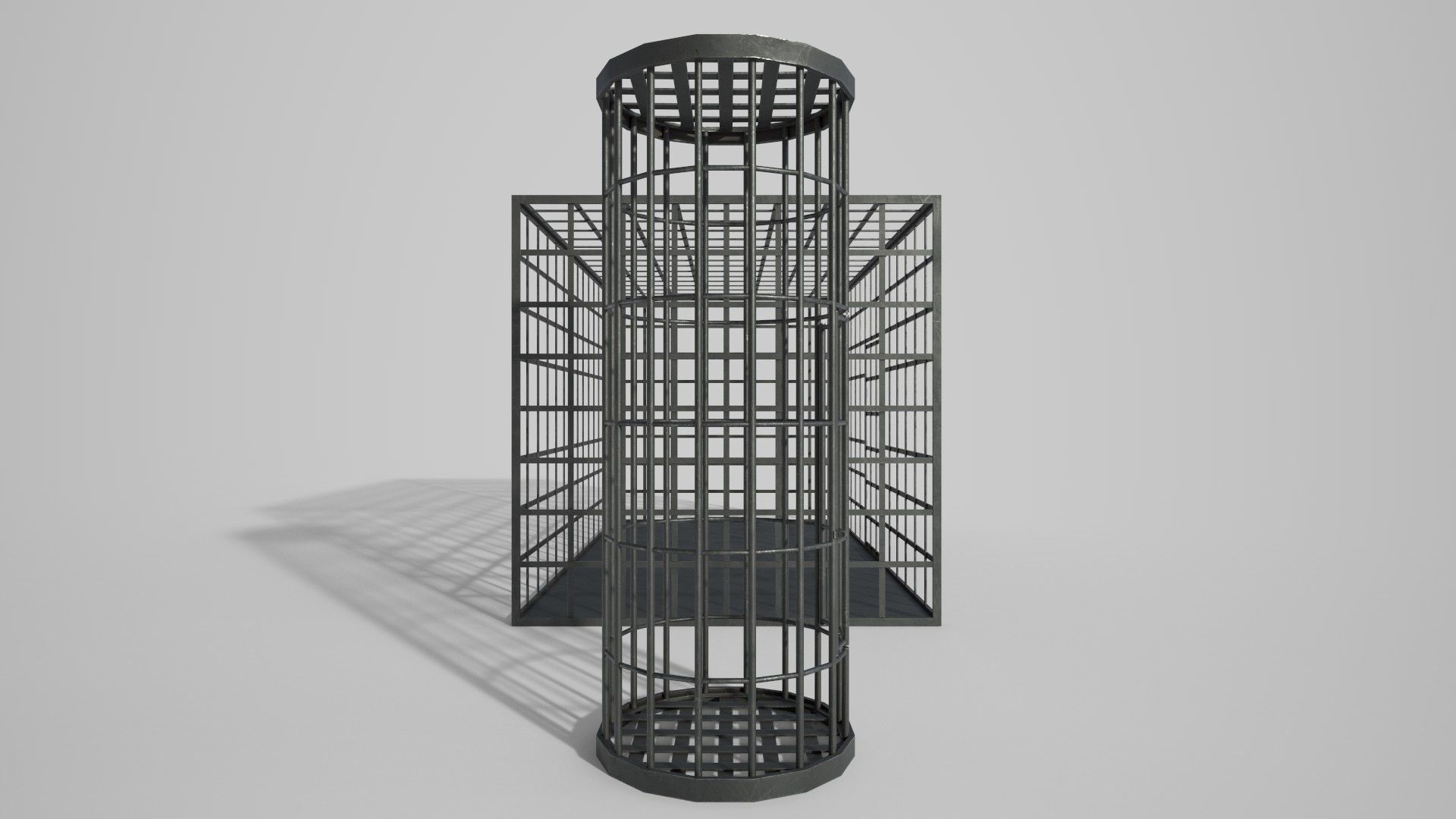 Medieval Iron Cages Low-poly 3D model_9