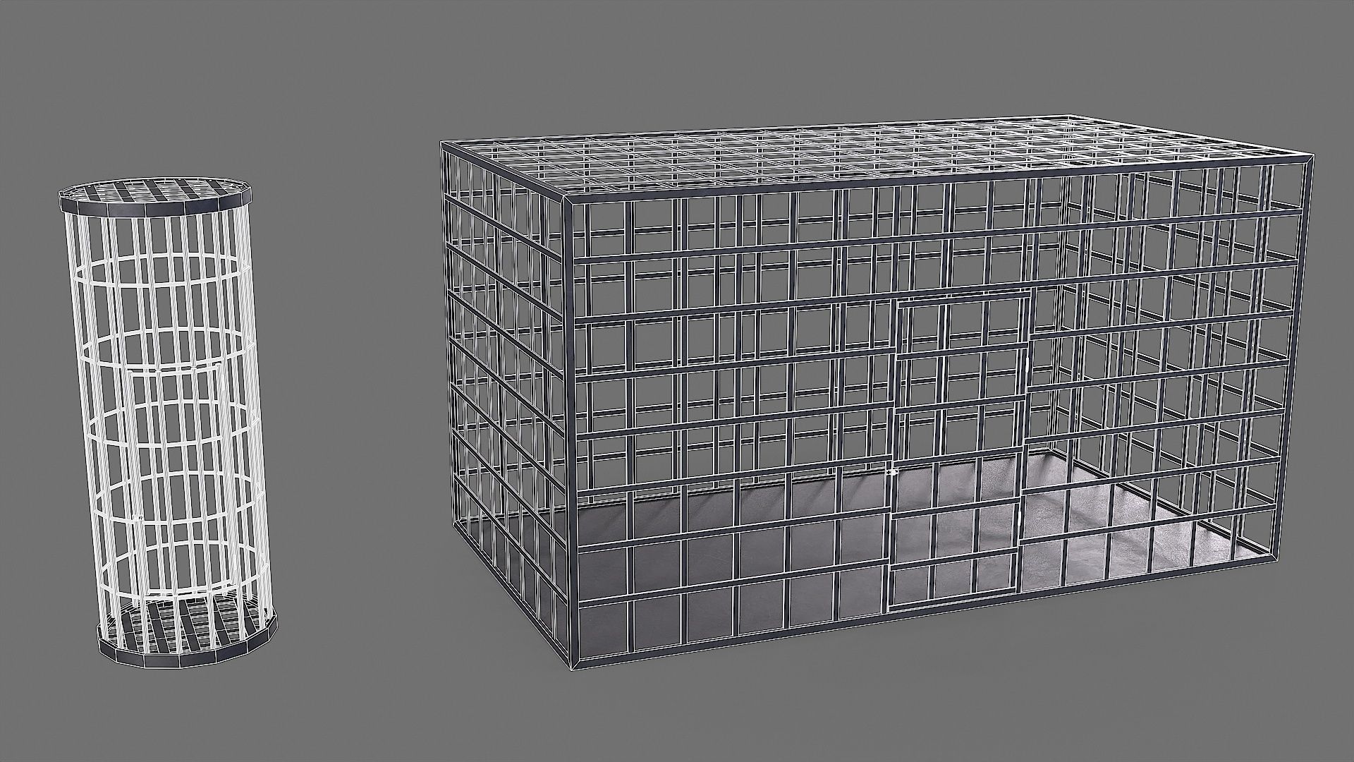 Medieval Iron Cages Low-poly 3D model_16