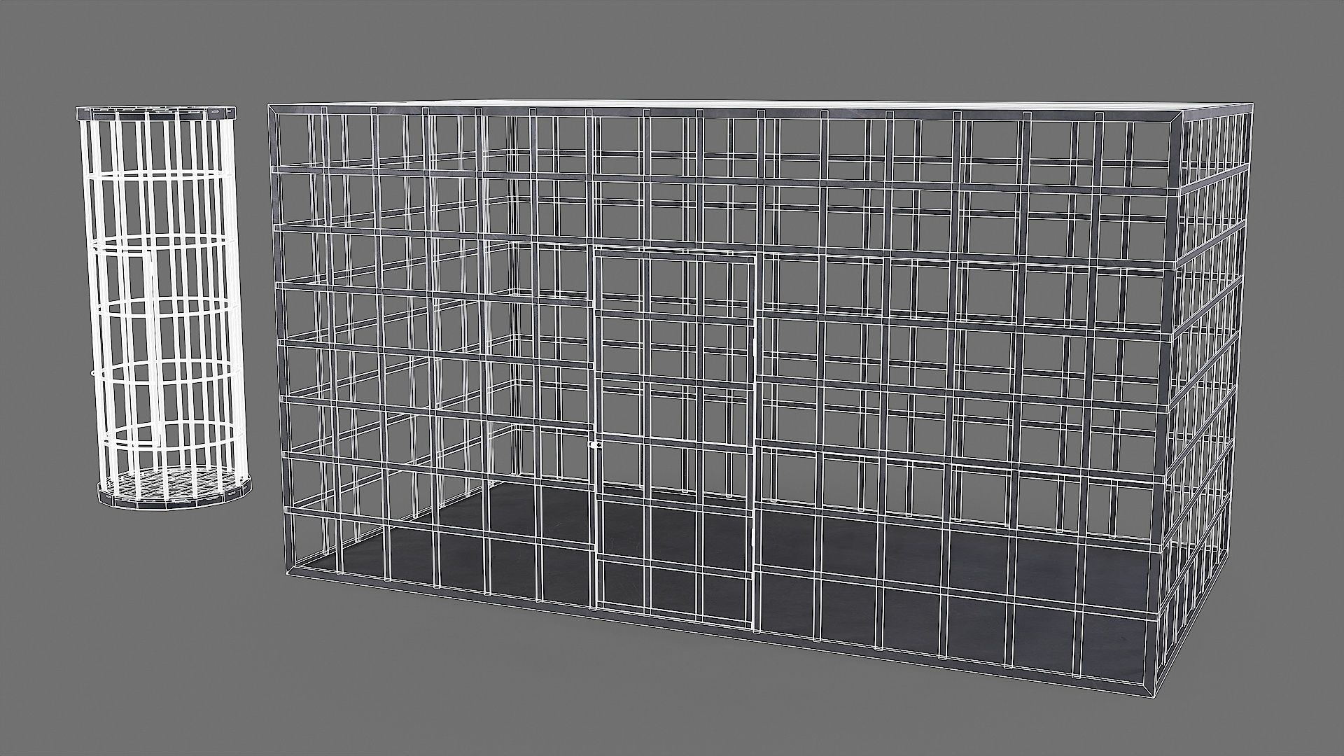 Medieval Iron Cages Low-poly 3D model_15