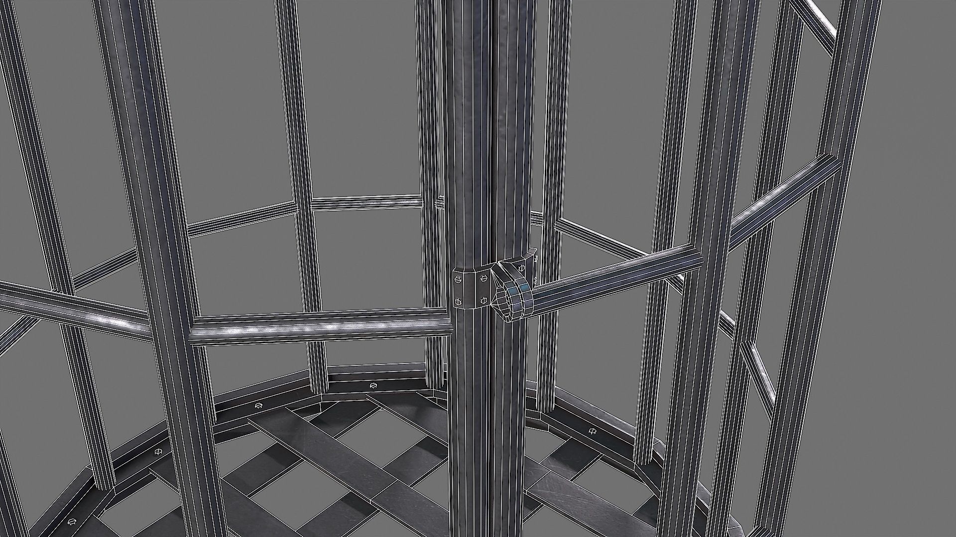 Medieval Iron Cages Low-poly 3D model_12