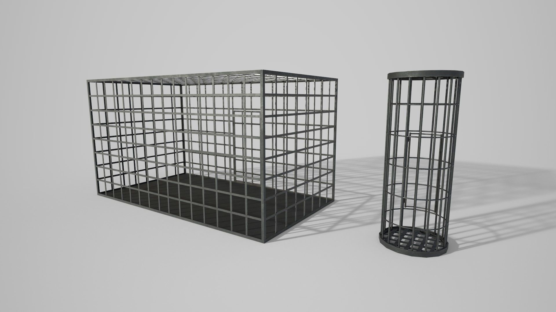 Medieval Iron Cages Low-poly 3D model_4