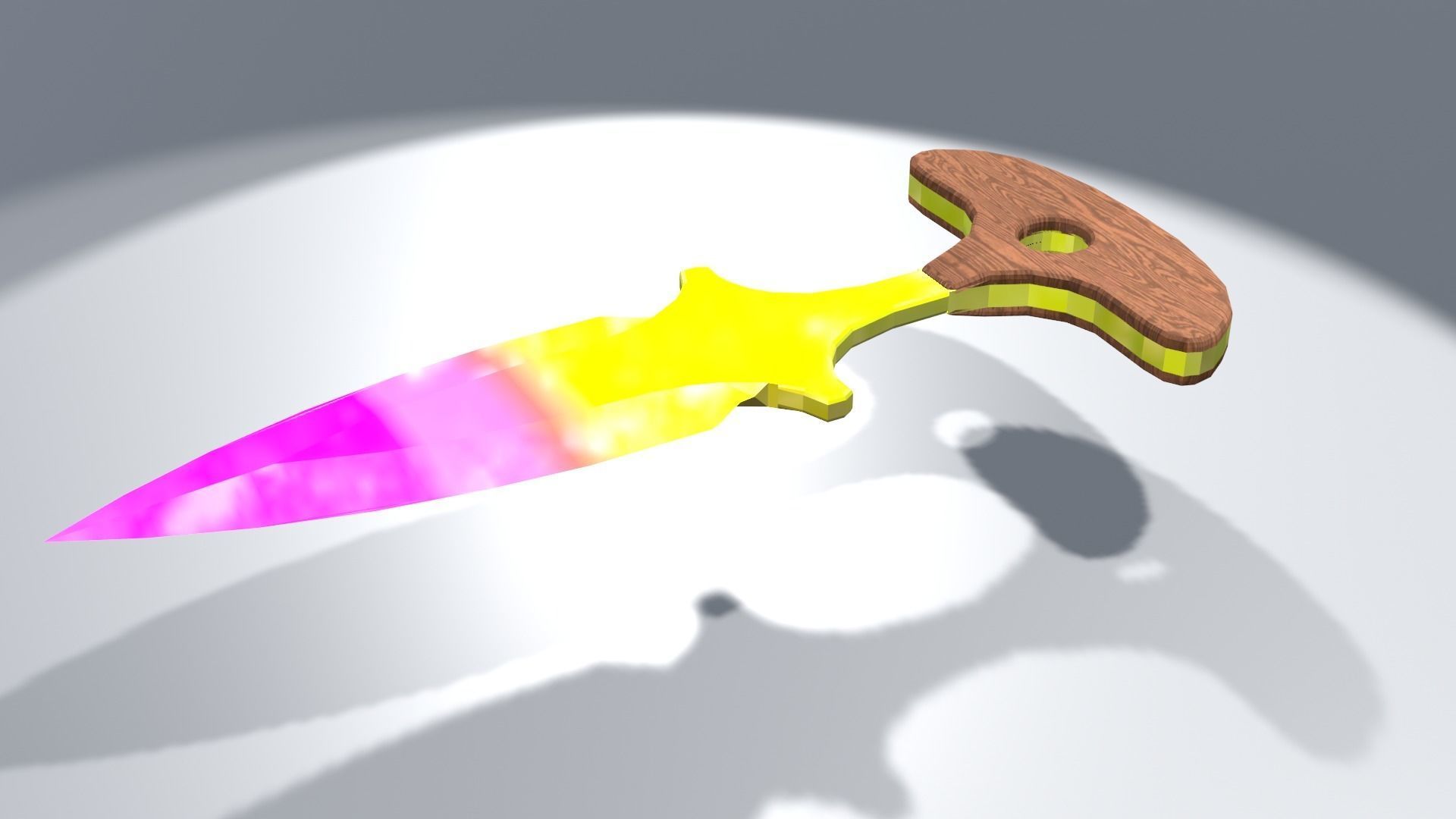 Stylized push dagger Weapon with gradient PBR low poly  Low-poly 3D model_3