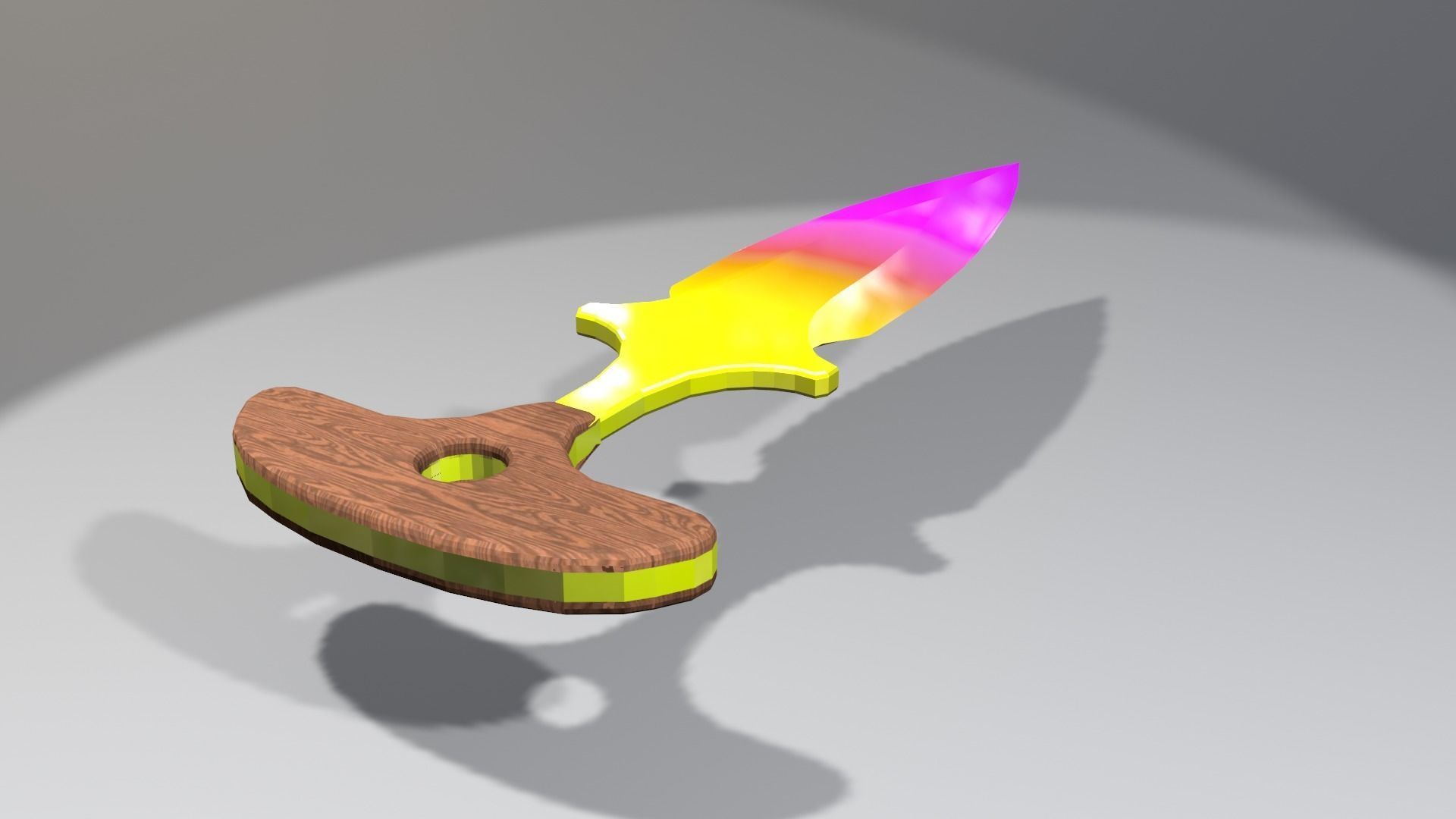 Stylized push dagger Weapon with gradient PBR low poly  Low-poly 3D model_1