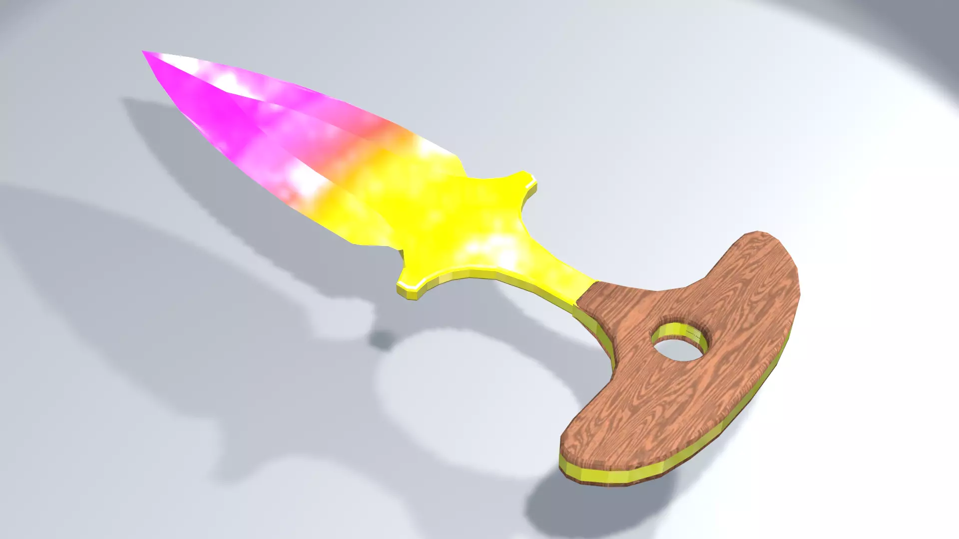 Stylized push dagger Weapon with gradient PBR low poly  Low-poly 3D model_0