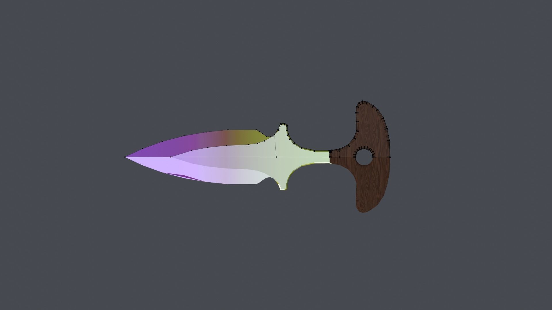 Stylized push dagger Weapon with gradient PBR low poly  Low-poly 3D model_5
