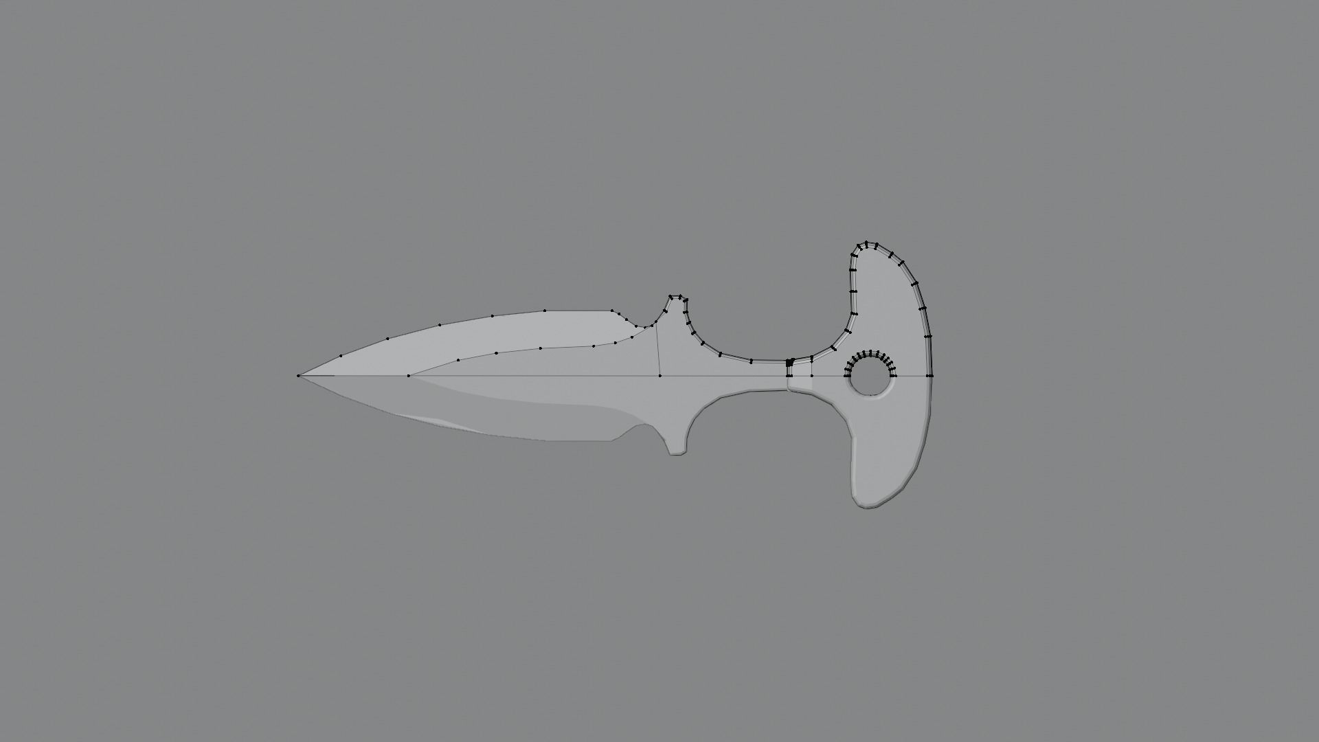 Stylized push dagger Weapon with gradient PBR low poly  Low-poly 3D model_6