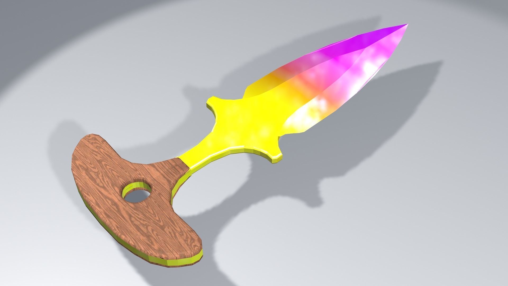 Stylized push dagger Weapon with gradient PBR low poly  Low-poly 3D model_4