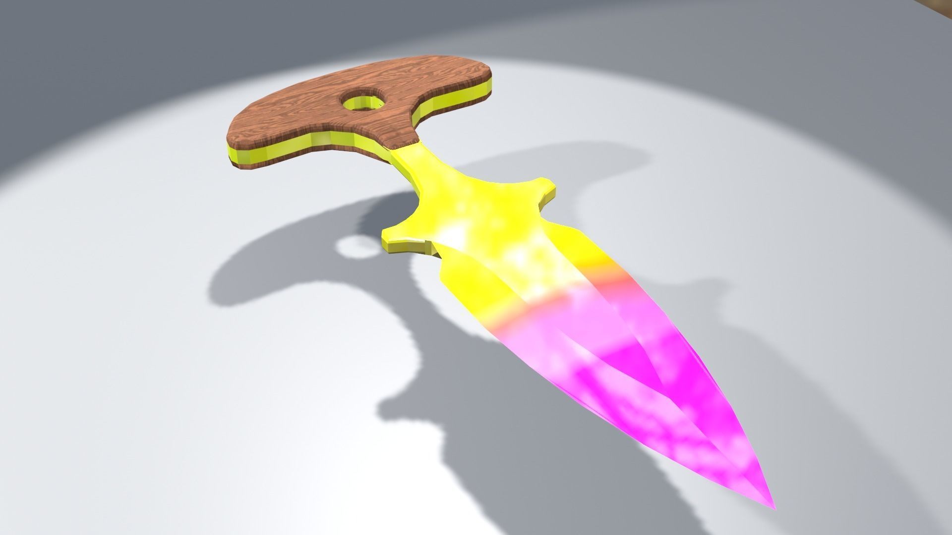 Stylized push dagger Weapon with gradient PBR low poly  Low-poly 3D model_2
