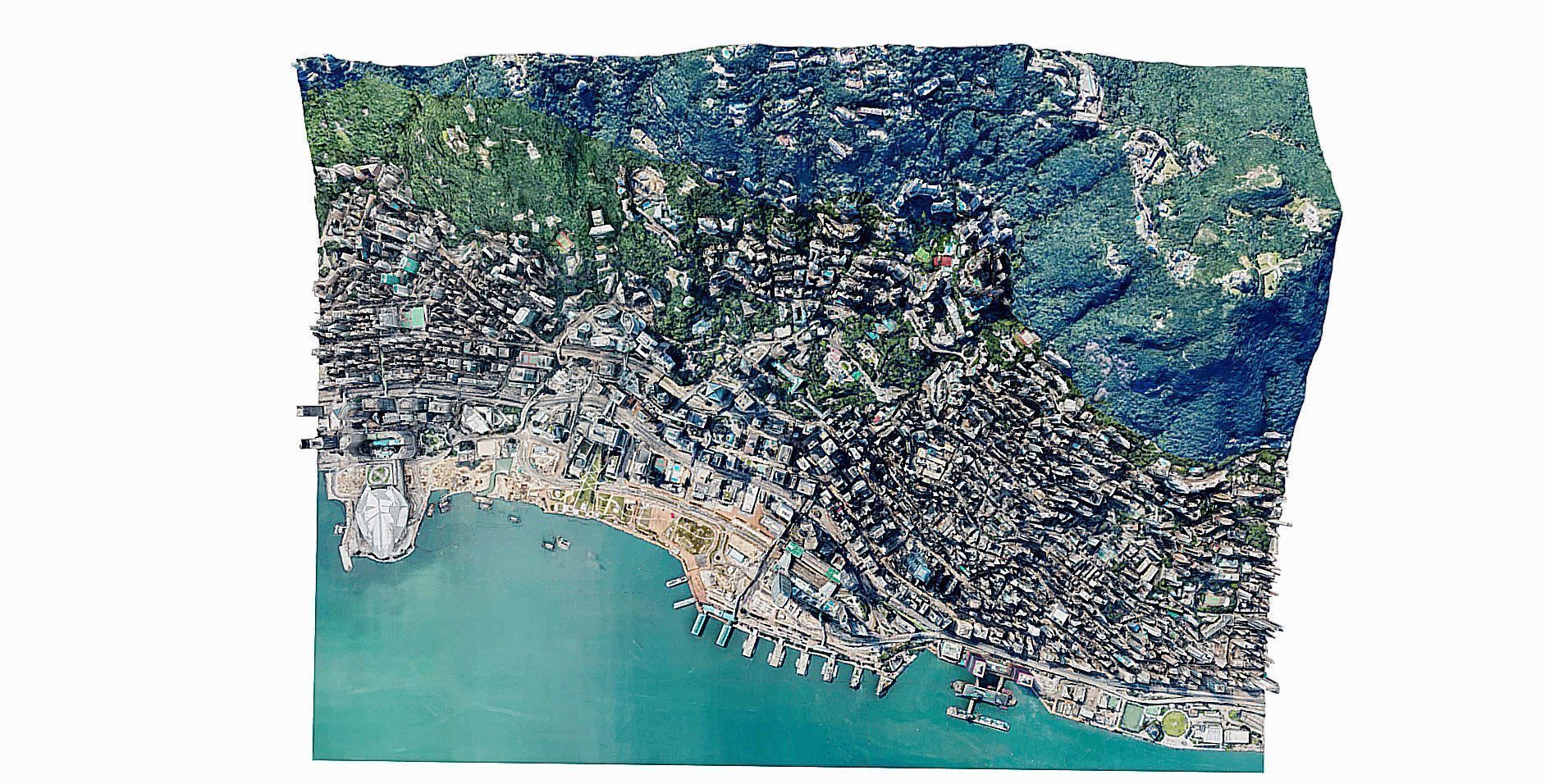 Hong Kong Skyscraper- city Low-poly 3D model_7