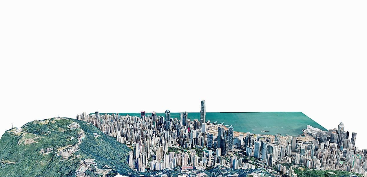 Hong Kong Skyscraper- city Low-poly 3D model_5