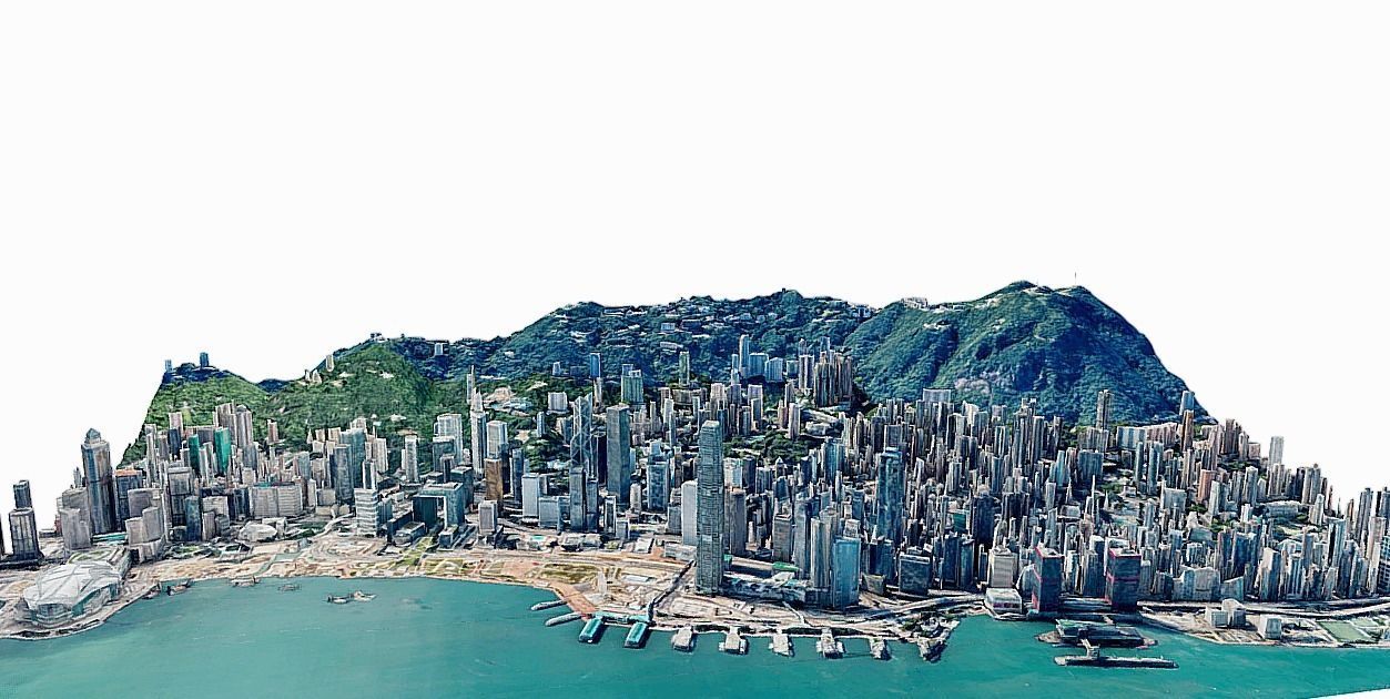 Hong Kong Skyscraper- city Low-poly 3D model_4