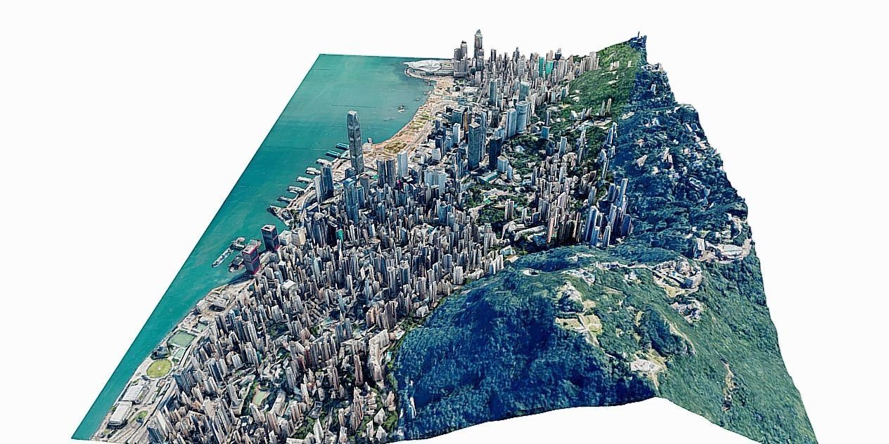 Hong Kong Skyscraper- city Low-poly 3D model_6