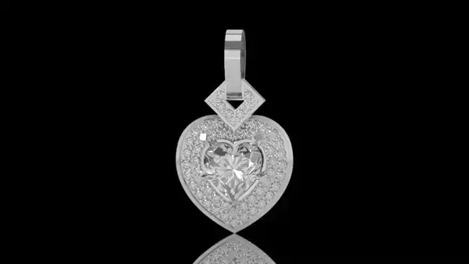 pendant heart with stones