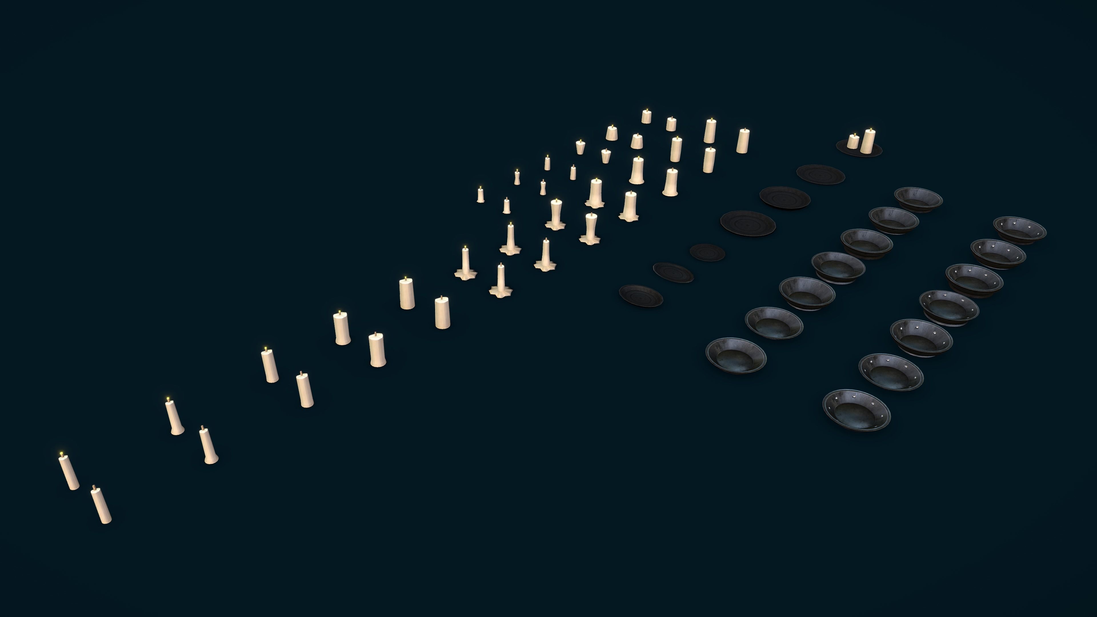 Stylized PBR Candles Pack Low-poly 3D model_7