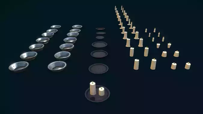 Stylized PBR Candles Pack Low-poly 3D model