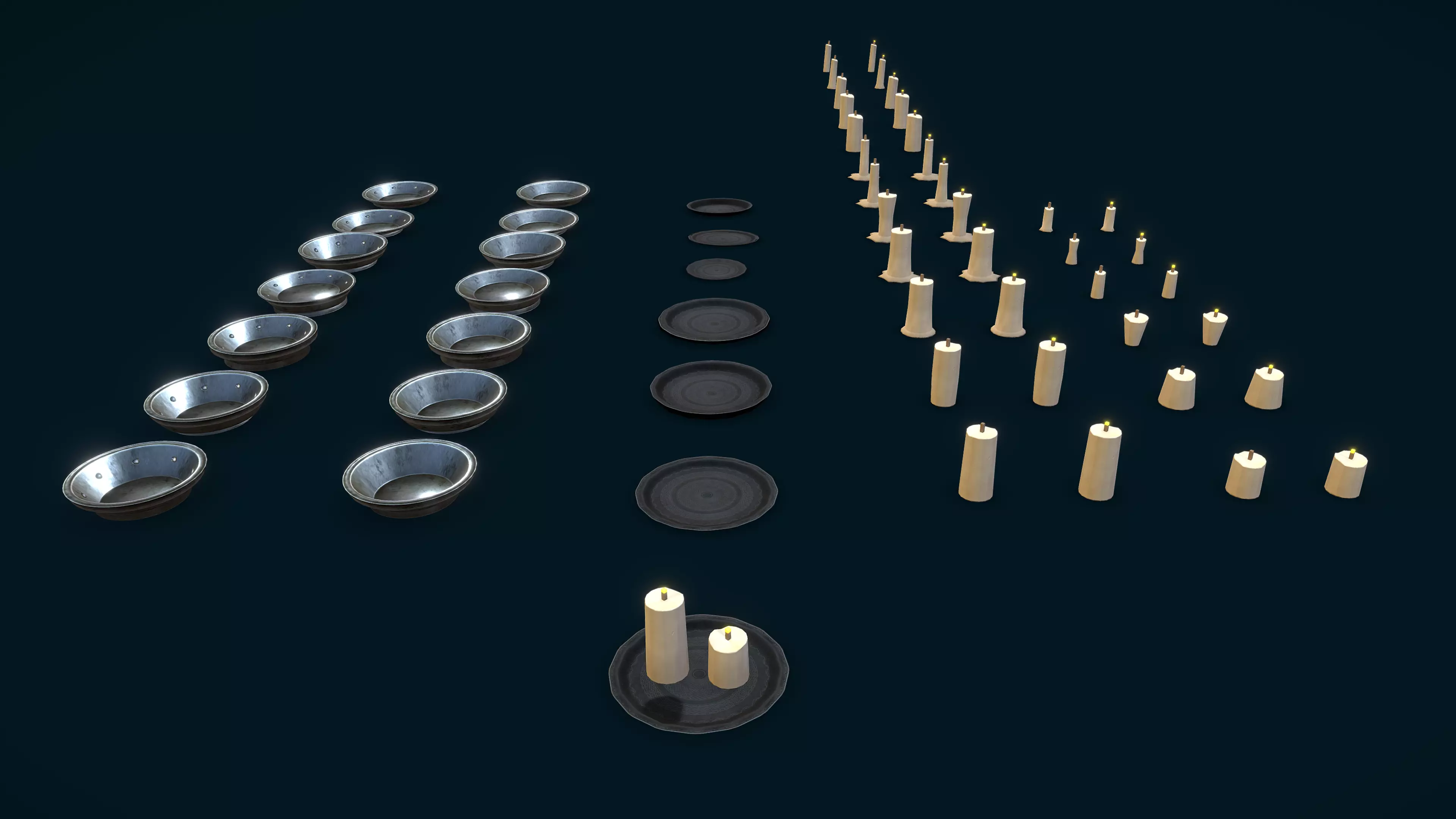 Stylized PBR Candles Pack Low-poly 3D model_0