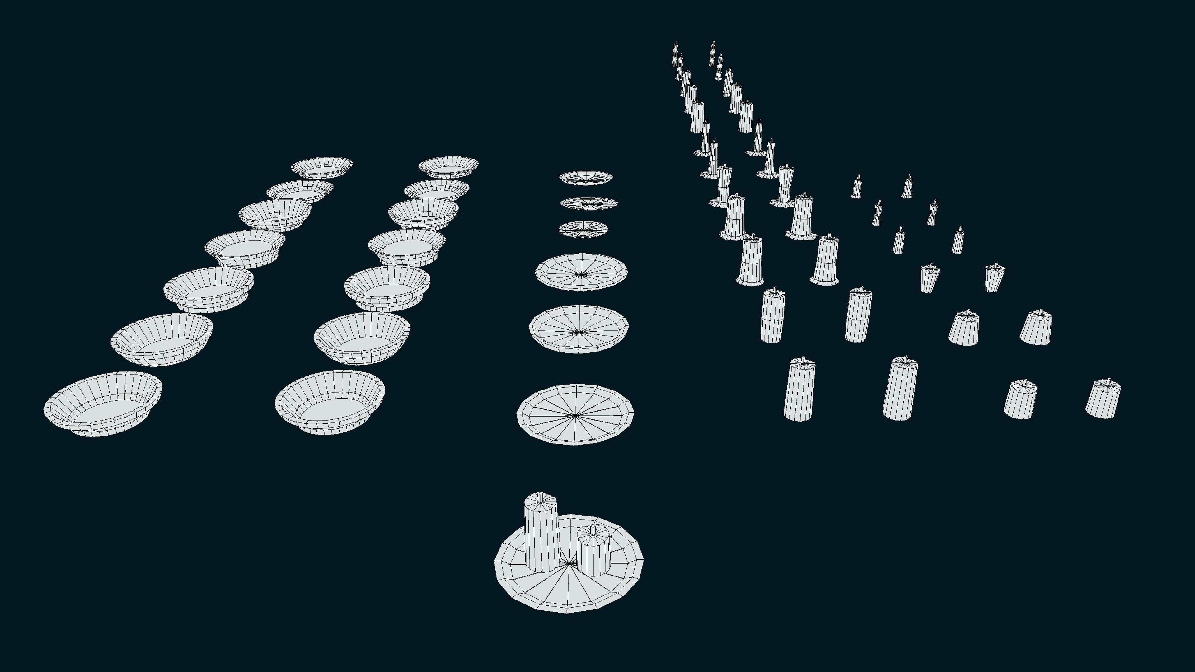 Stylized PBR Candles Pack Low-poly 3D model_2