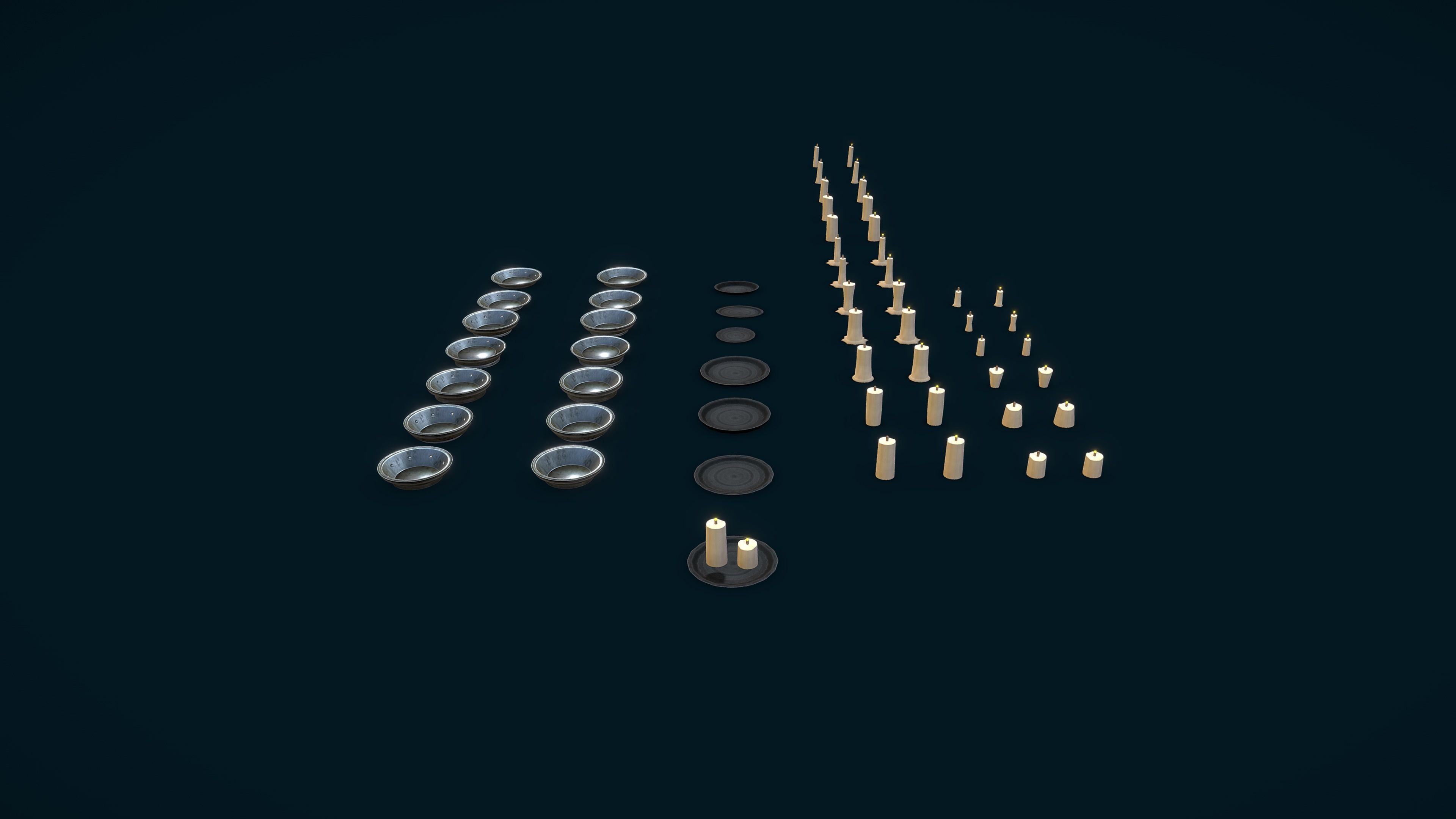 Stylized PBR Candles Pack Low-poly 3D model_1