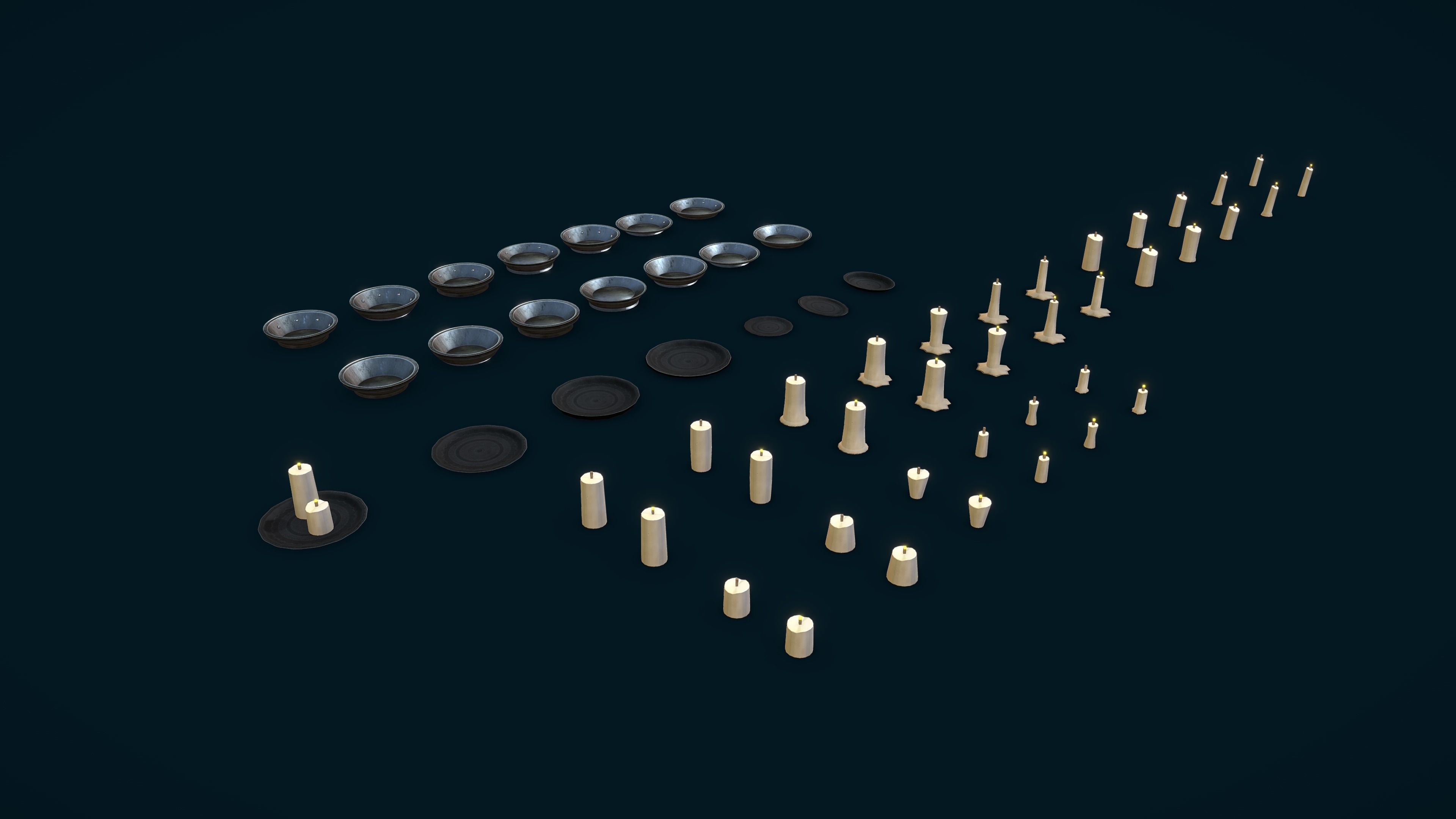 Stylized PBR Candles Pack Low-poly 3D model_3
