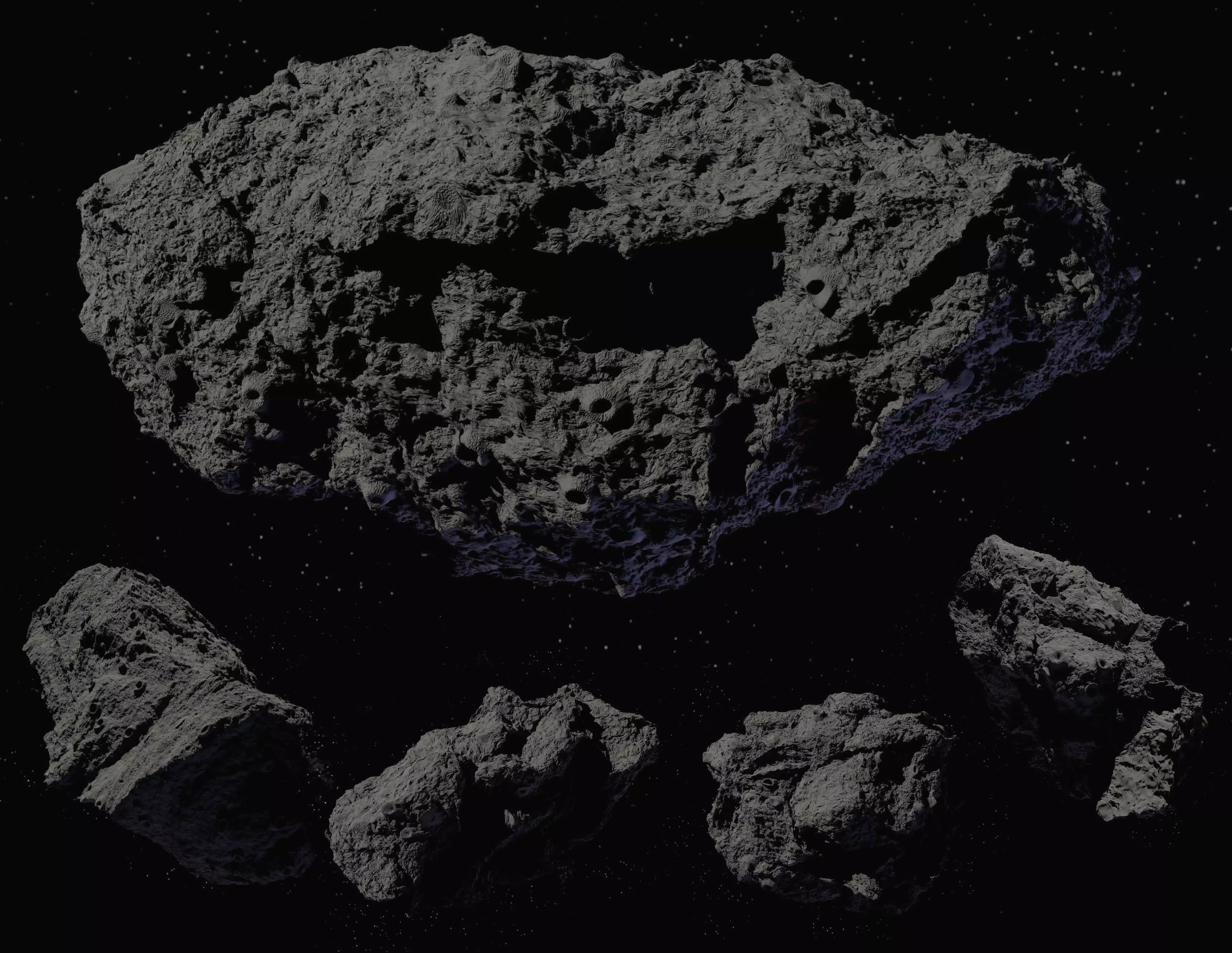 asteroids high detail 5 piece collection pack _0