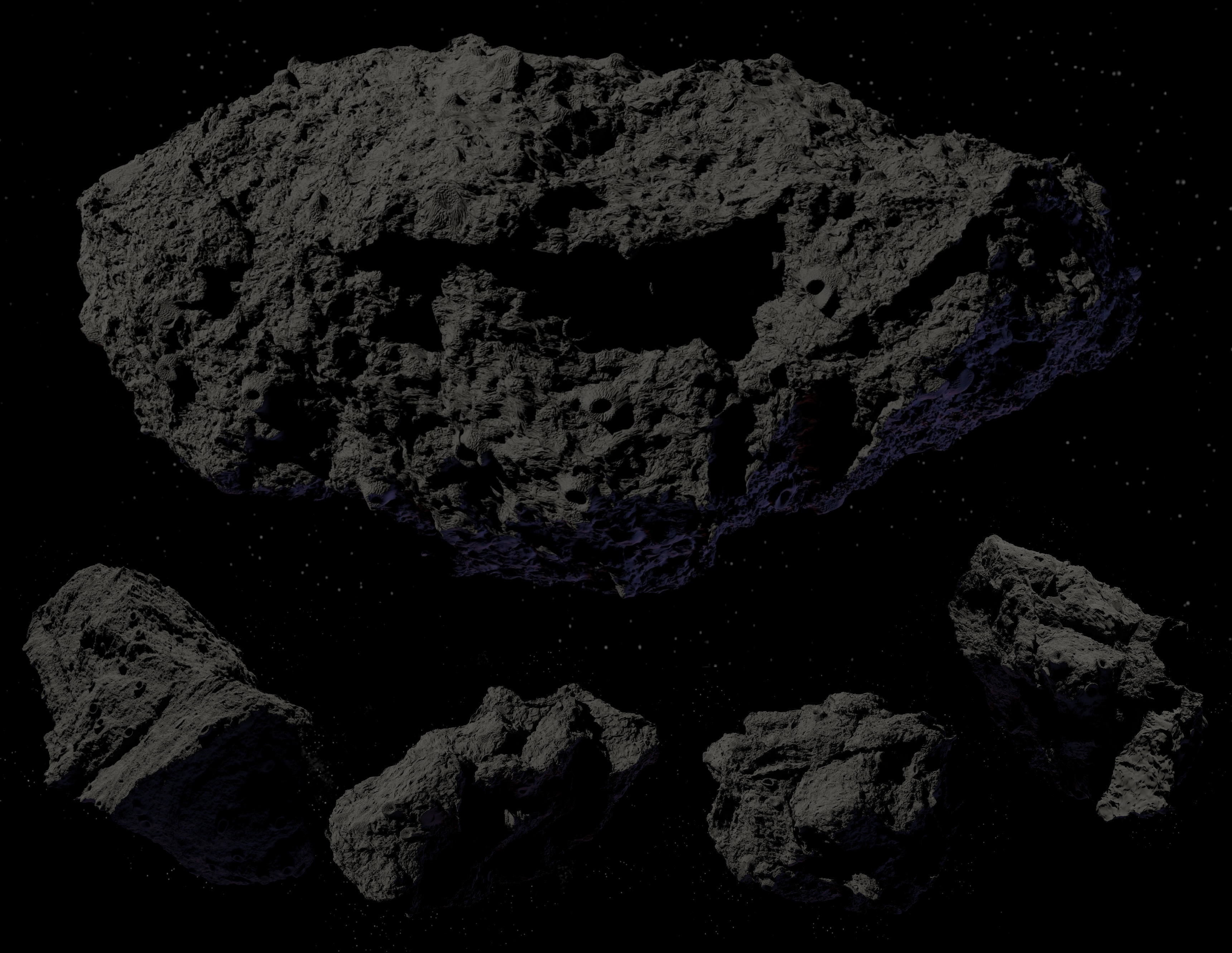 asteroids high detail 5 piece collection pack _2