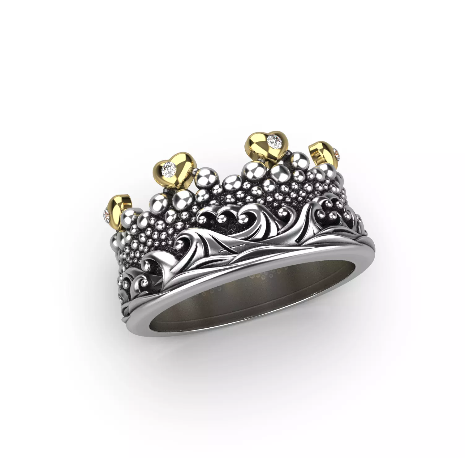 Marine Foam Love Heart Ring 3D print model