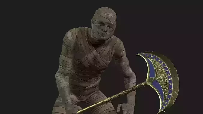 the mummy animated holding scythe