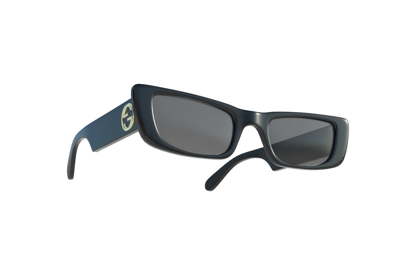 Gucci Rectangular Sunglasses 3 Low-poly 3D model_1