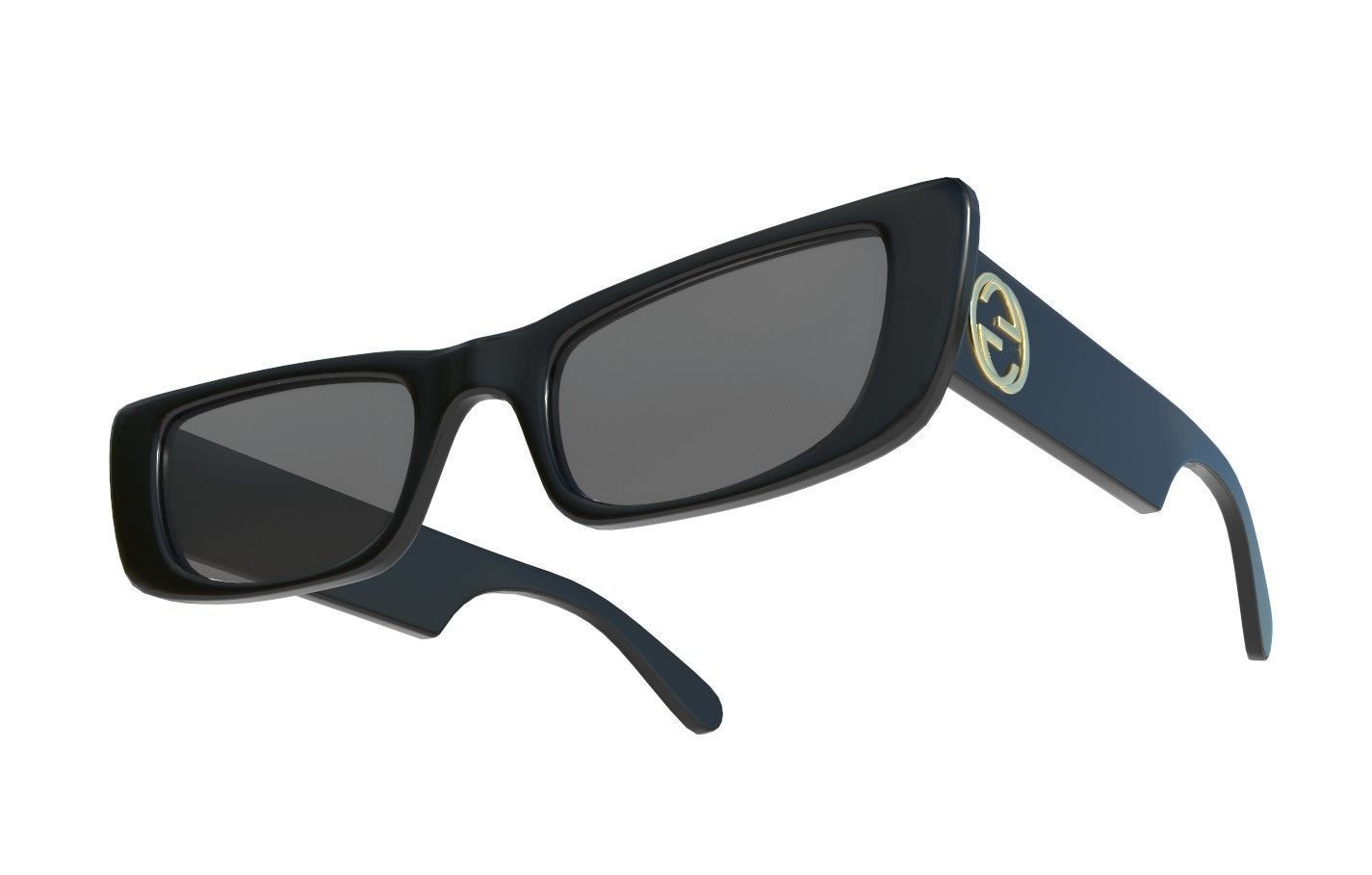 Gucci Rectangular Sunglasses 3 Low-poly 3D model_7