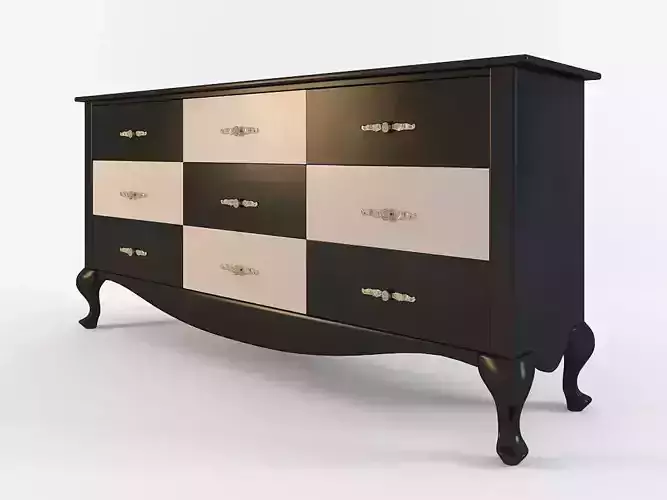 Biurko-czarna komoda kod KG 128