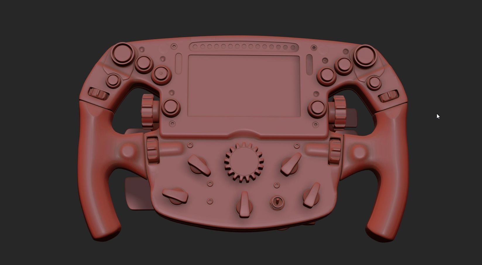 F1 Ferrari Steering wheel Low-poly 3D model_7