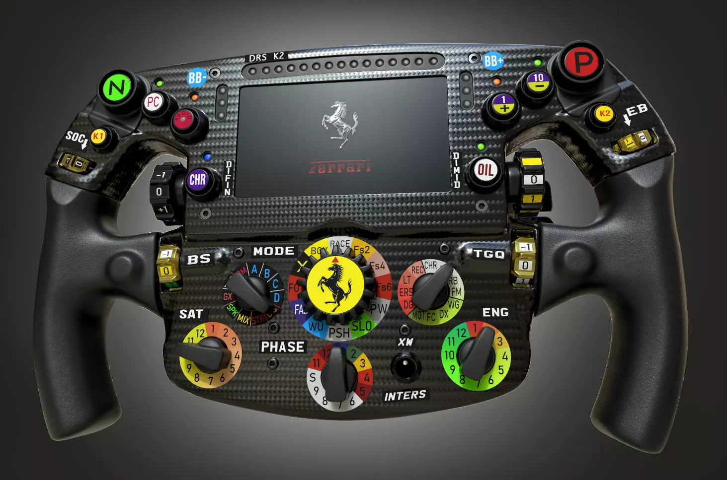F1 Ferrari Steering wheel Low-poly 3D model_0