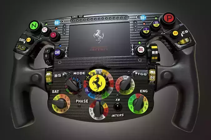 F1 Ferrari Steering wheel Low-poly 3D model