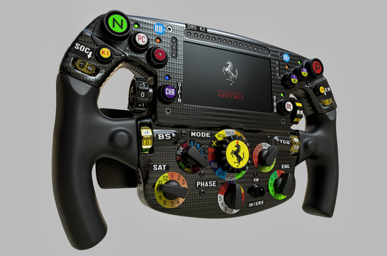F1 Ferrari Steering wheel Low-poly 3D model_3