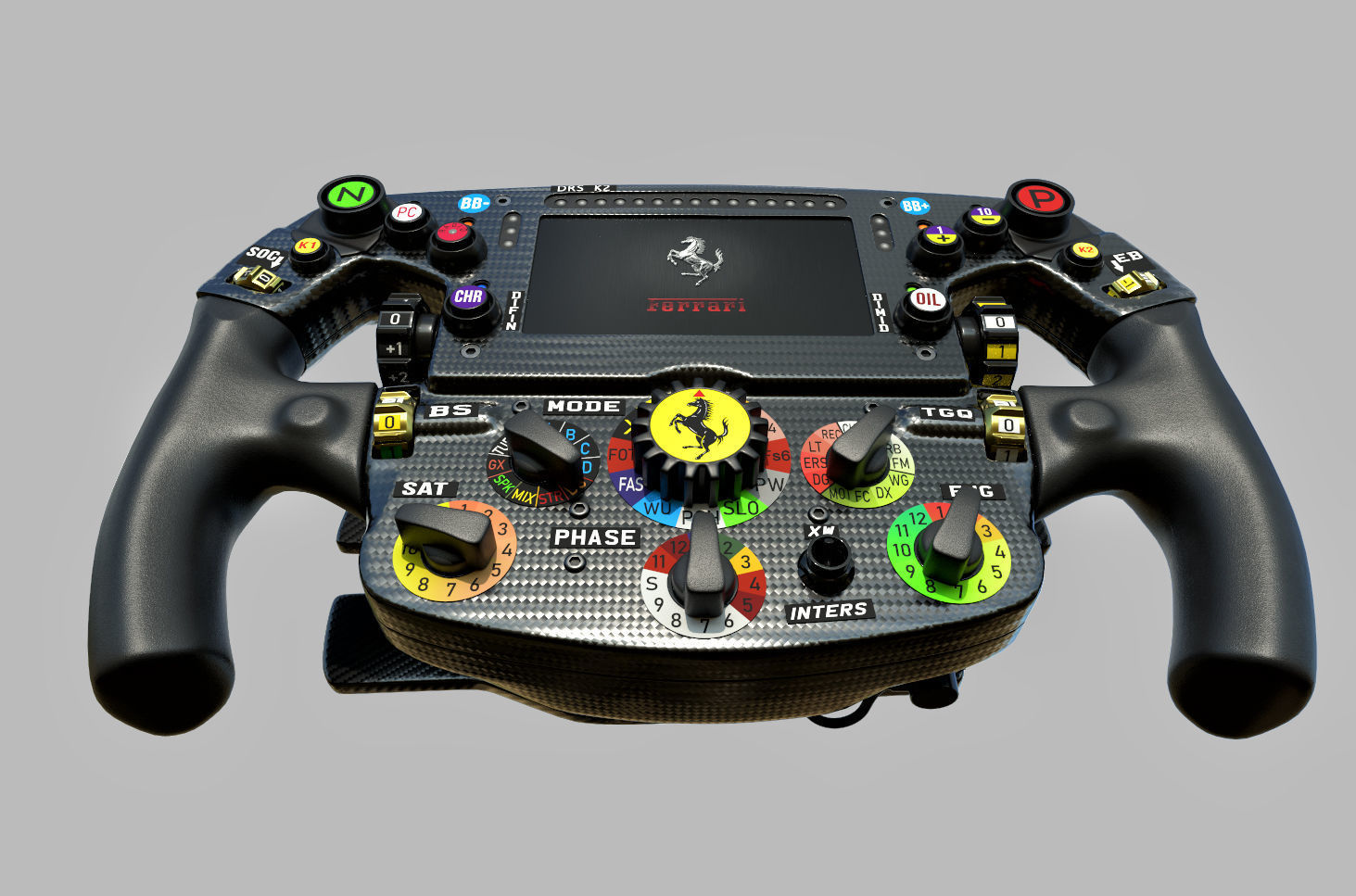 F1 Ferrari Steering wheel Low-poly 3D model_4