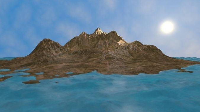 NMA Island Rock 002 Coffee Preset 02 Low-poly 3D model