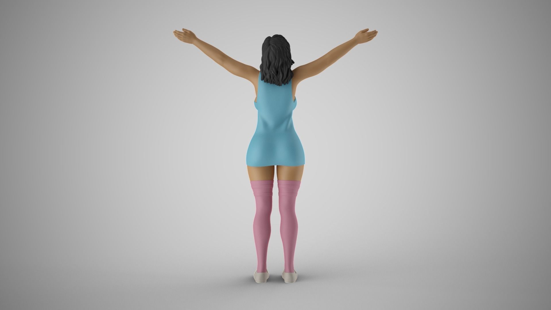 Girl Surrender to Rain 3D print model_7