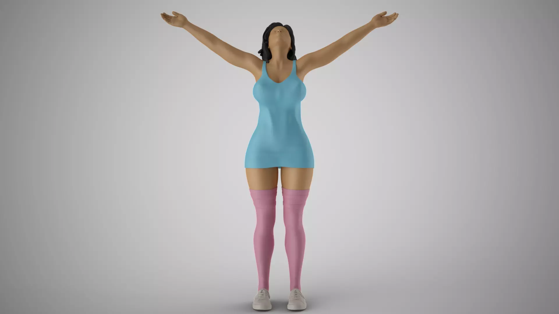 Girl Surrender to Rain 3D print model_0